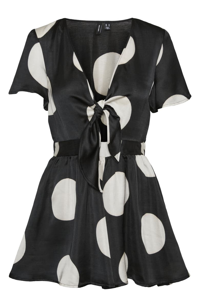 VERO MODA Filuca Tie Front Romper, Alternate, color,