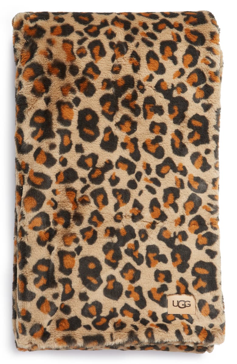 UGG<sup>®</sup> Juno Faux Fur Throw Blanket, Main, color, 