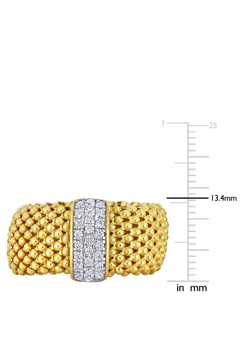 Cubic Zirconia Popcorn Design Flexible Ring, Alternate, color, Yellow-Plated