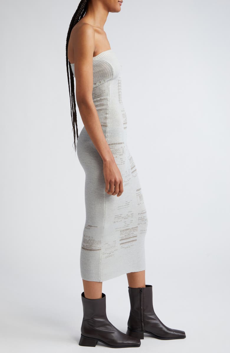 Paloma Wool Mercat Receipt Print Rib Merino Wool Blend Tube Sweater Dress, Alternate, color, 
