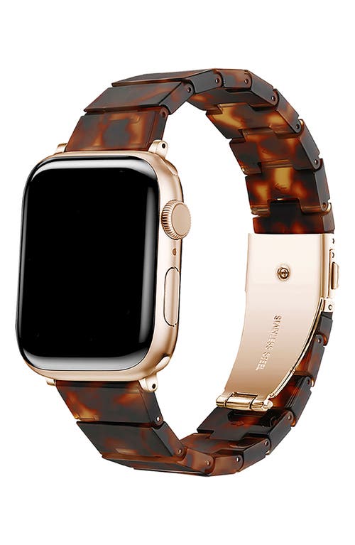 The Posh Tech Charlie Resin Link Bracelet Apple Watch® Watchband In Brown