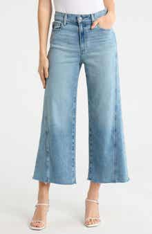 Anessa Twisted Seam Raw Hem High Waist Wide Leg Jeans