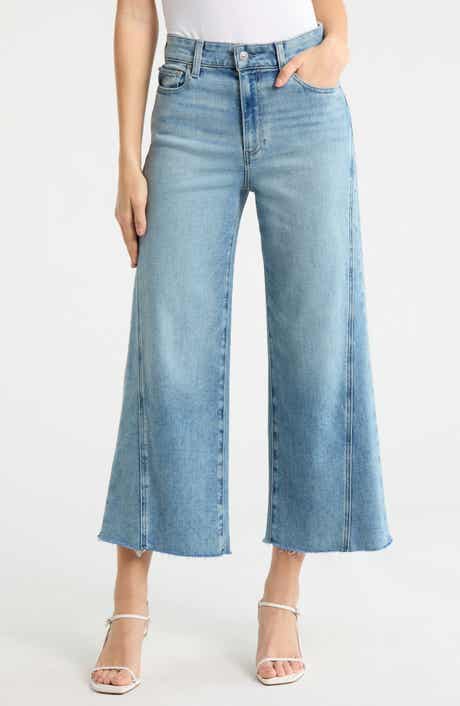 Anessa Twisted Seam Raw Hem High Waist Wide Leg Jeans