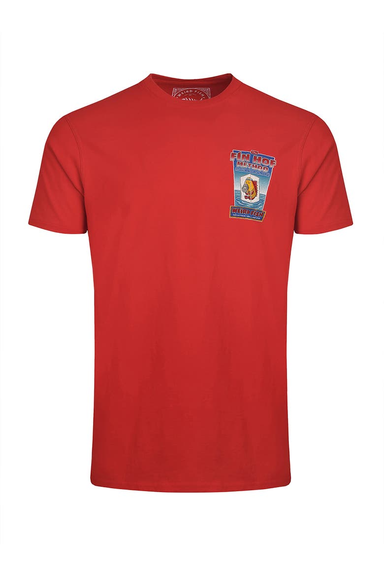 Fin Hof Back Print Artist T-Shirt, Alternate, color, Retro Red