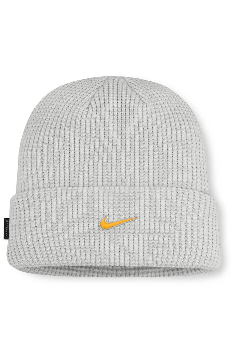 Nike Men Nike Gray West Virginia Mountaineers 2025 On-Field Utility Cuffed Knit Hat, Alternate, color, 