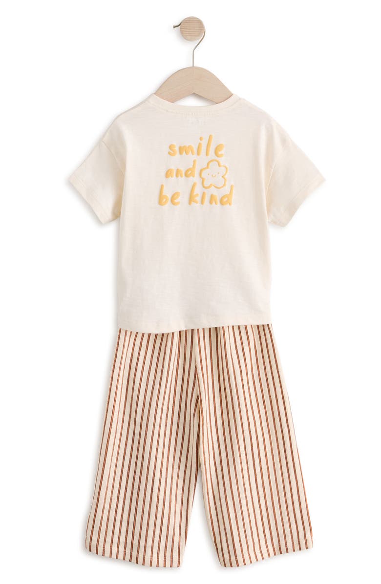 NEXT Kids' Floral Cotton Graphic T-Shirt & Stripe Pants Set, Alternate, color, 