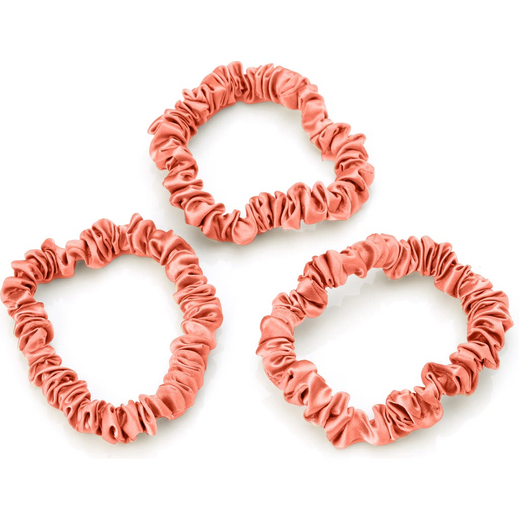 Blissy 3-pack Skinny Silk Scrunchies In Sunrise
