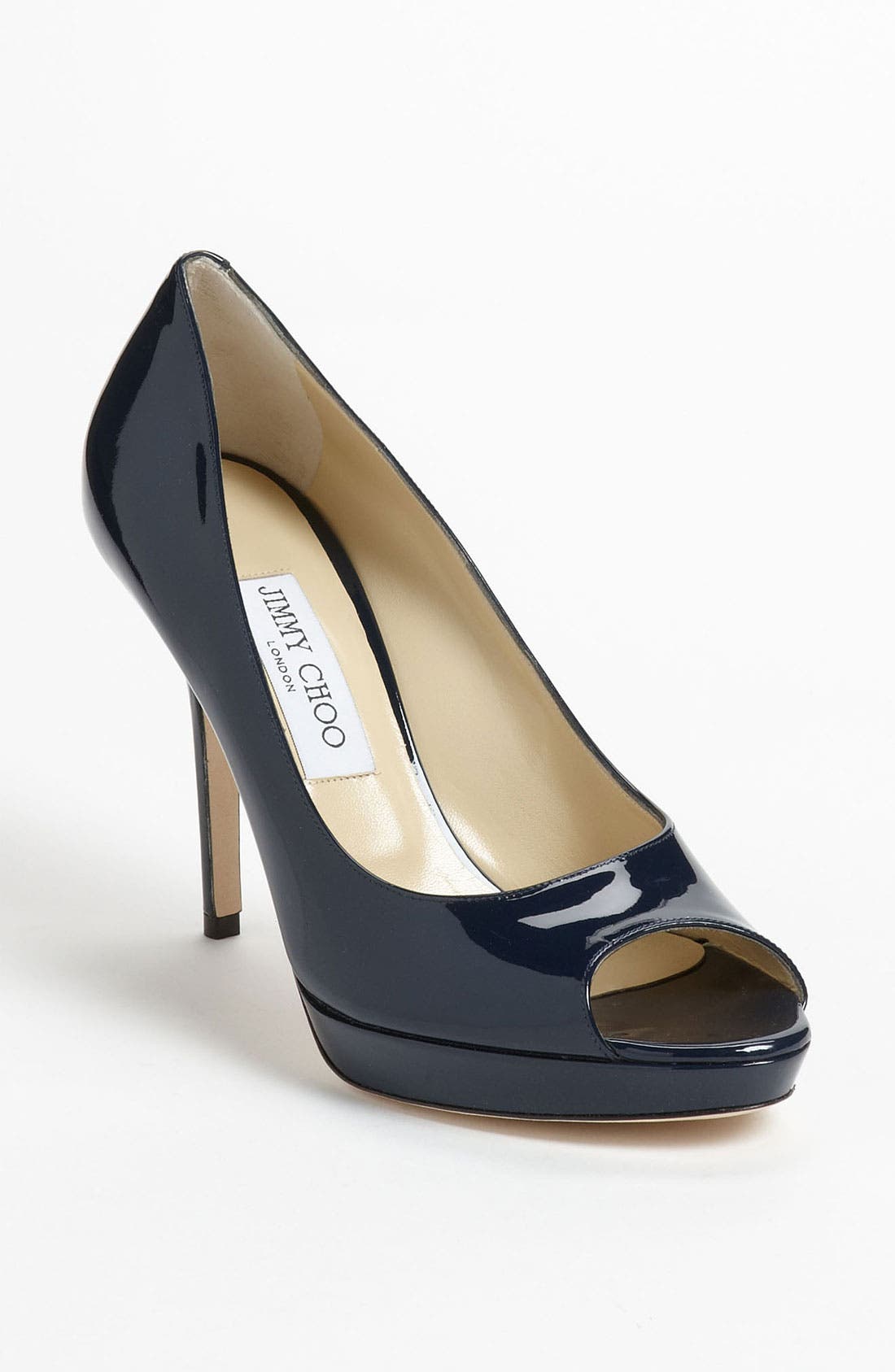 'Luna' Peep Toe Platform Pump, Main, color, NAVY