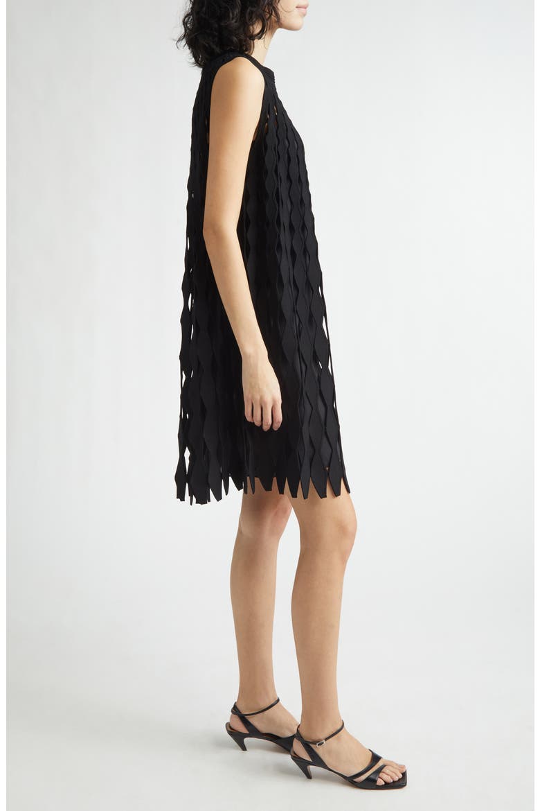 Sleeveless Geometric Knit Dress, Alternate, color, BLACK SOLID