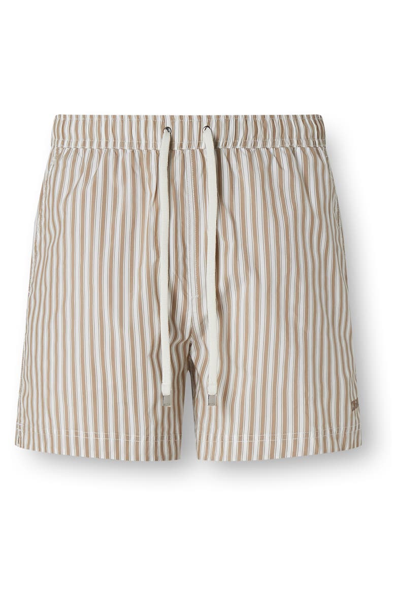 Striped Swim Trunks, Alternate, color, LIGHT TAUPE