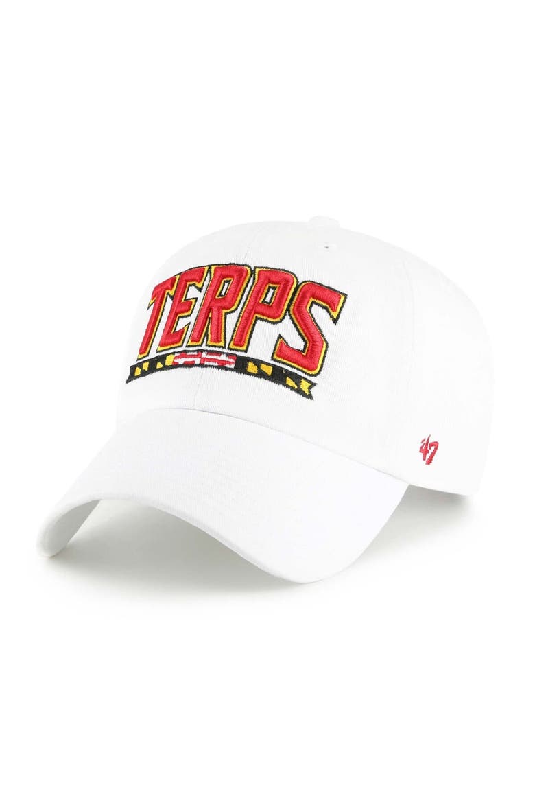 Men's '47 White Maryland Terrapins Clean Up Adjustable Hat, Main, color, White