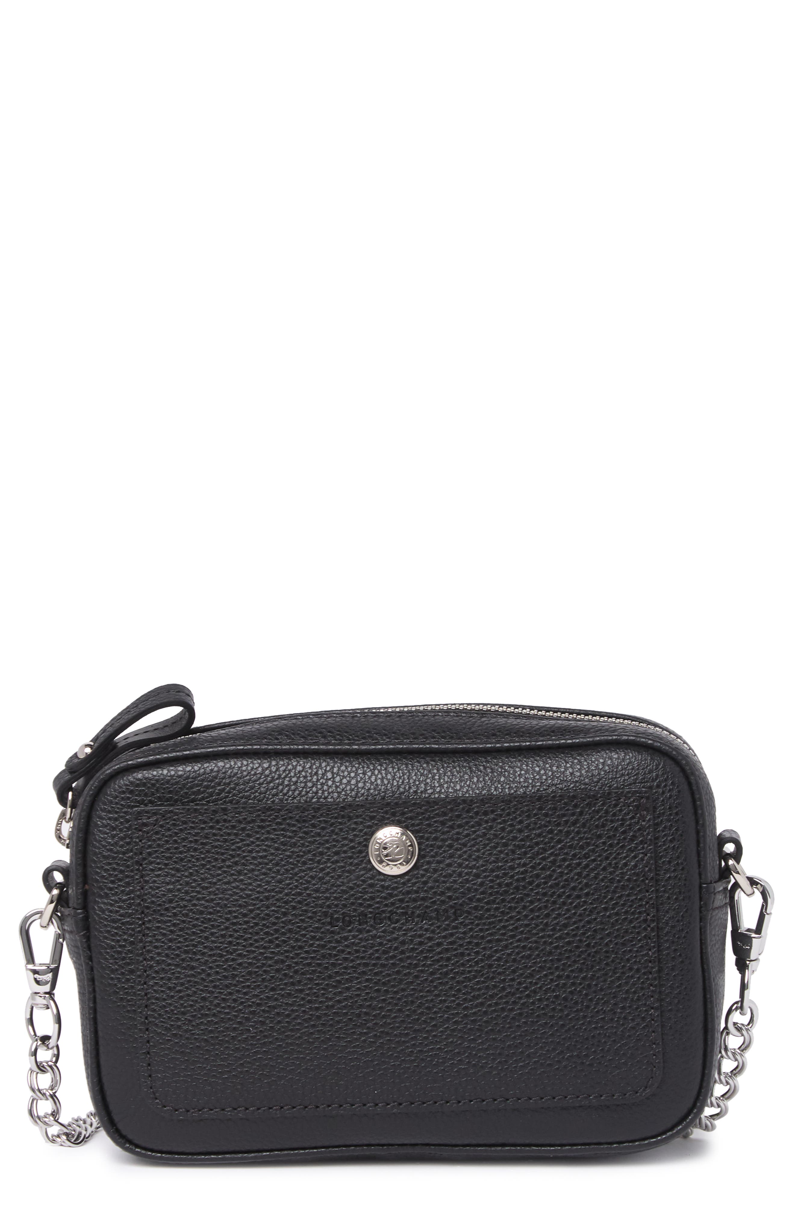 Longchamp Leather Chain Crossbody Bag, Main, color, 