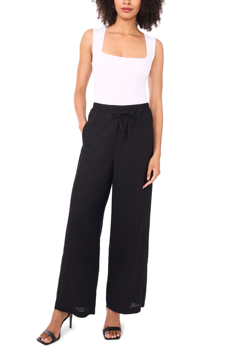 Halogen<sup>®</sup> Wide Leg Poplin Pants, Alternate, color, Rich Black