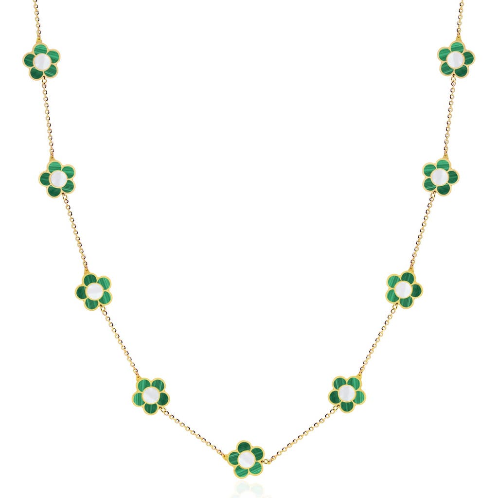 The Lovery Fine Jewelry Malachite Daisy Necklace In Green