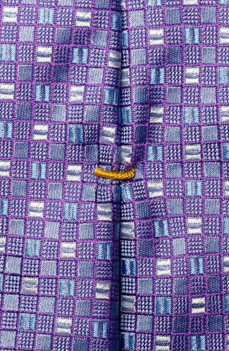 Eton Square Geometric Silk Tie, Alternate, color, Medium Purple