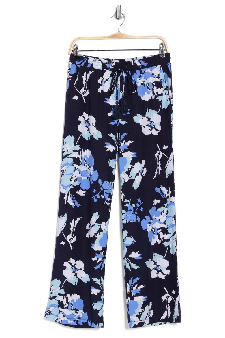 Wide-Leg Pants, Alternate, color, NAVY BOUQUET