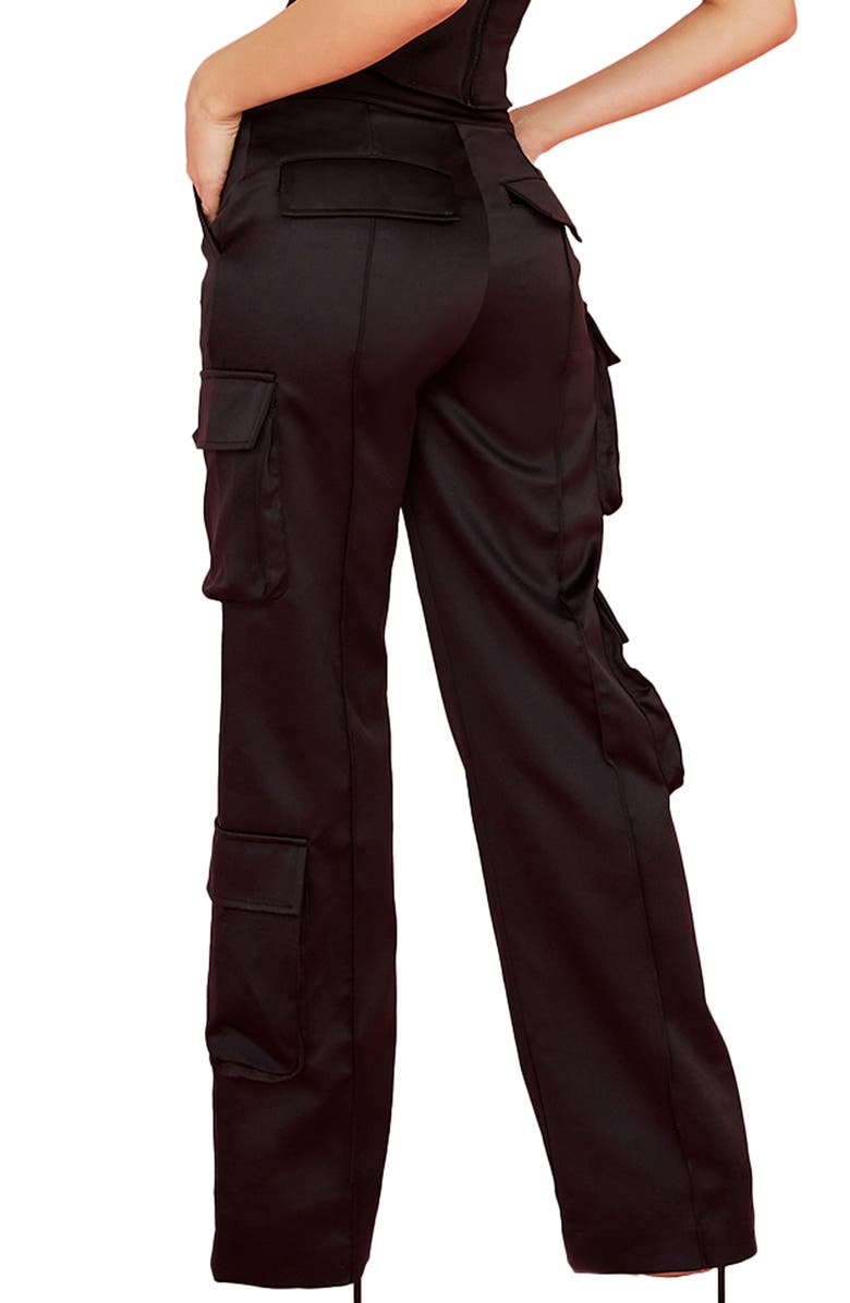 HOUSE OF CB Daria Cargo Satin Trousers, Alternate, color,