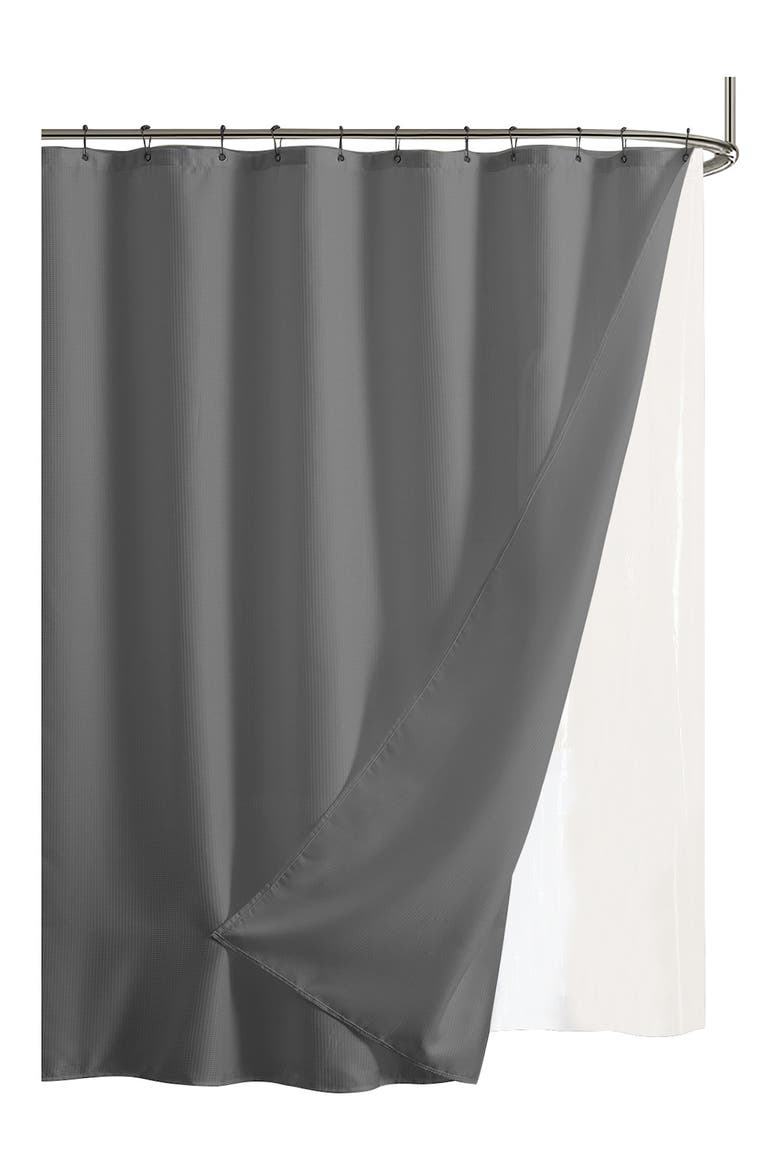 Textured Shower Curtain, Main, color, SILVER