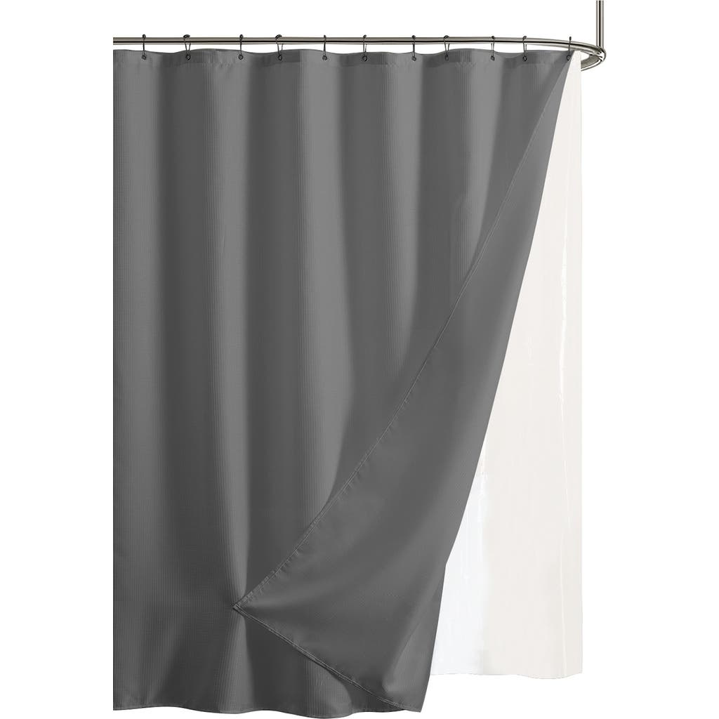Dainty Home Textured Shower Curtain In Gray