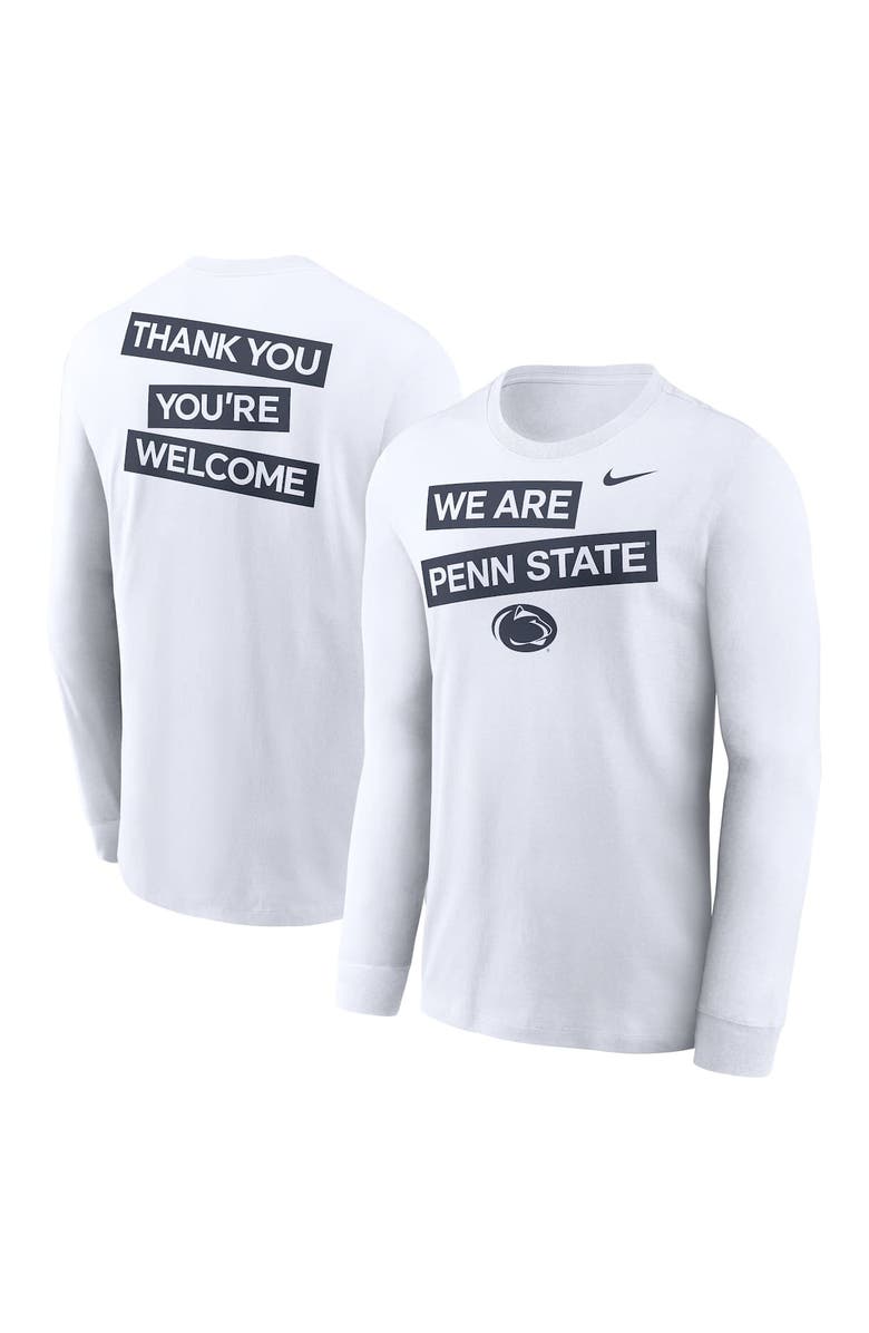 Nike Men's Nike White Penn State Nittany Lions Two-Hit Classic Location Long Sleeve T-Shirt, Main, color, White