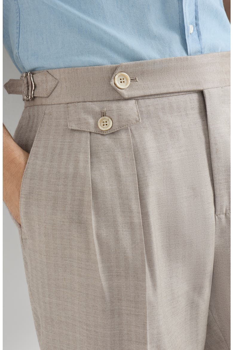Trousers with double pleats and tabs, Alternate, color, Light Grey