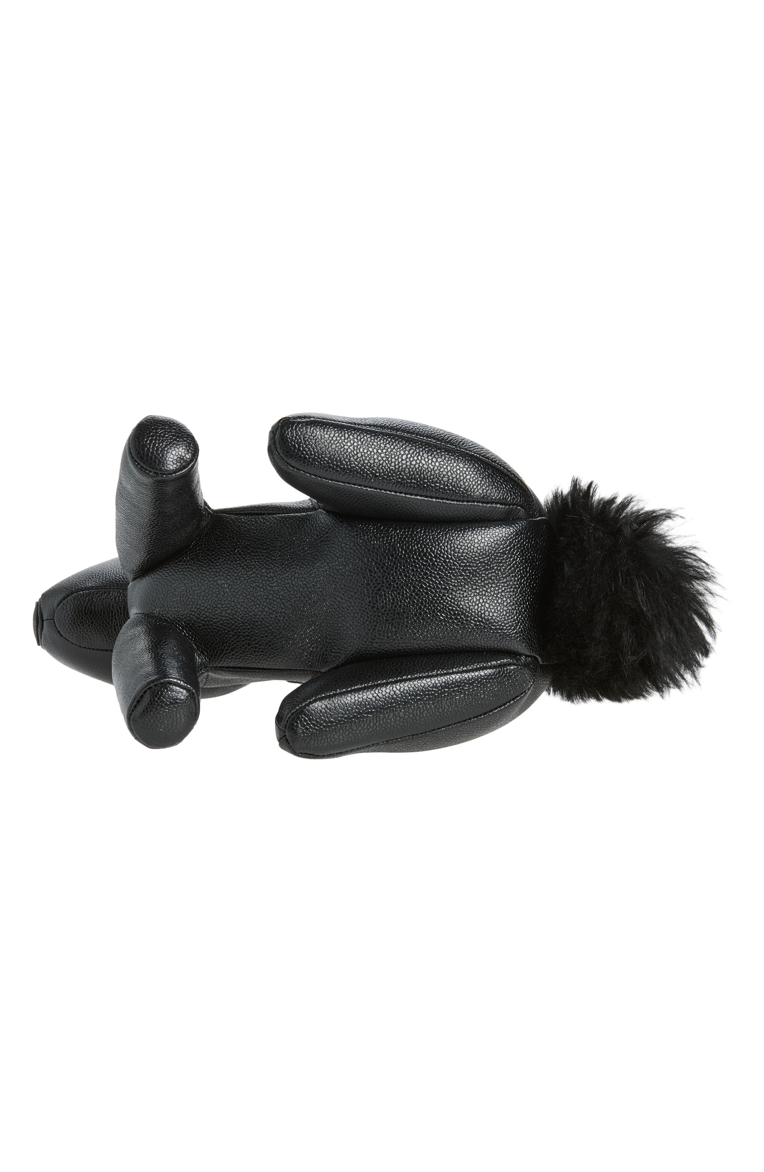 Rabbit Leather Handbag, Alternate, color, BLACK