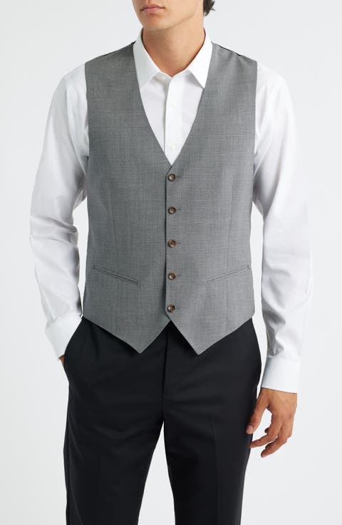 Owen Five-Button Stretch Wool Vest (Regular & Big)