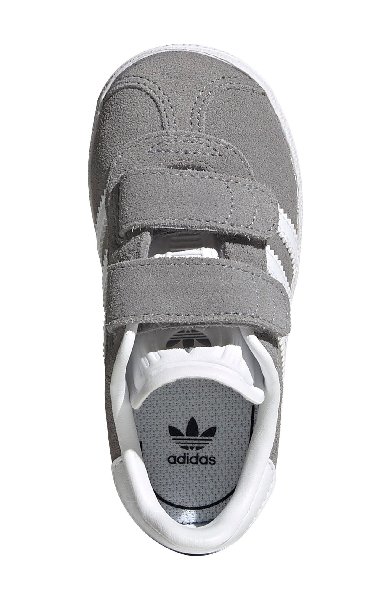 adidas Gazelle Sneaker, Alternate, color, Grey/ White/ Gold