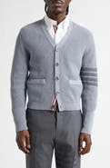Thom Browne Garment Dyed 4-Bar Cotton Cardigan
