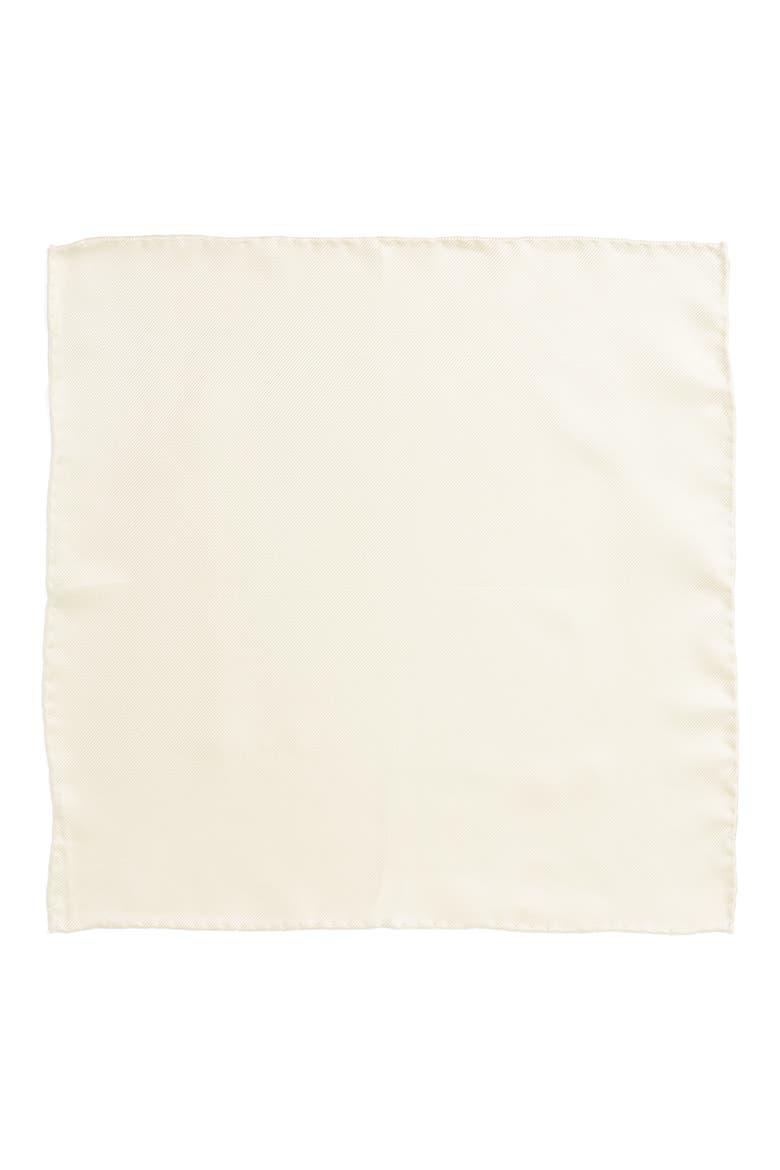 Men's Shop Silk Twill Pocket Square, Alternate, color, CREME