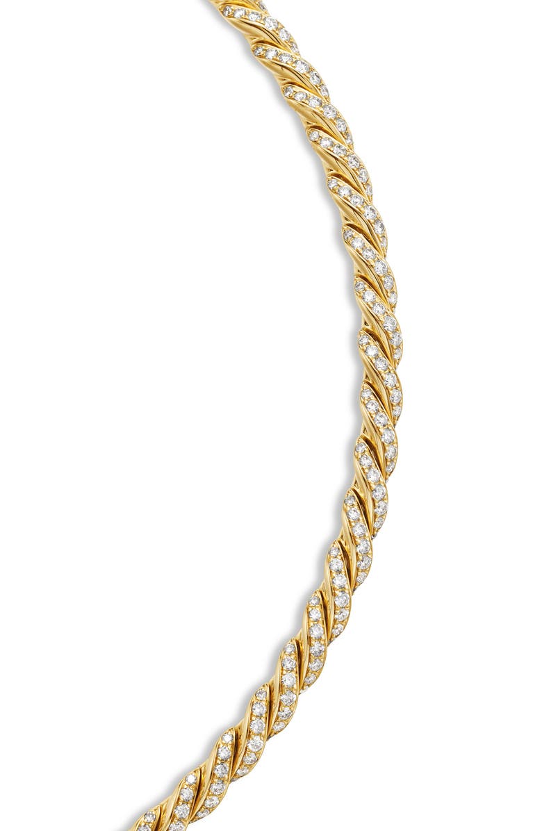 David Yurman Pavé Flexible 18K Gold Necklace with Diamonds, Alternate, color, Yellow Gold/ Diamond
