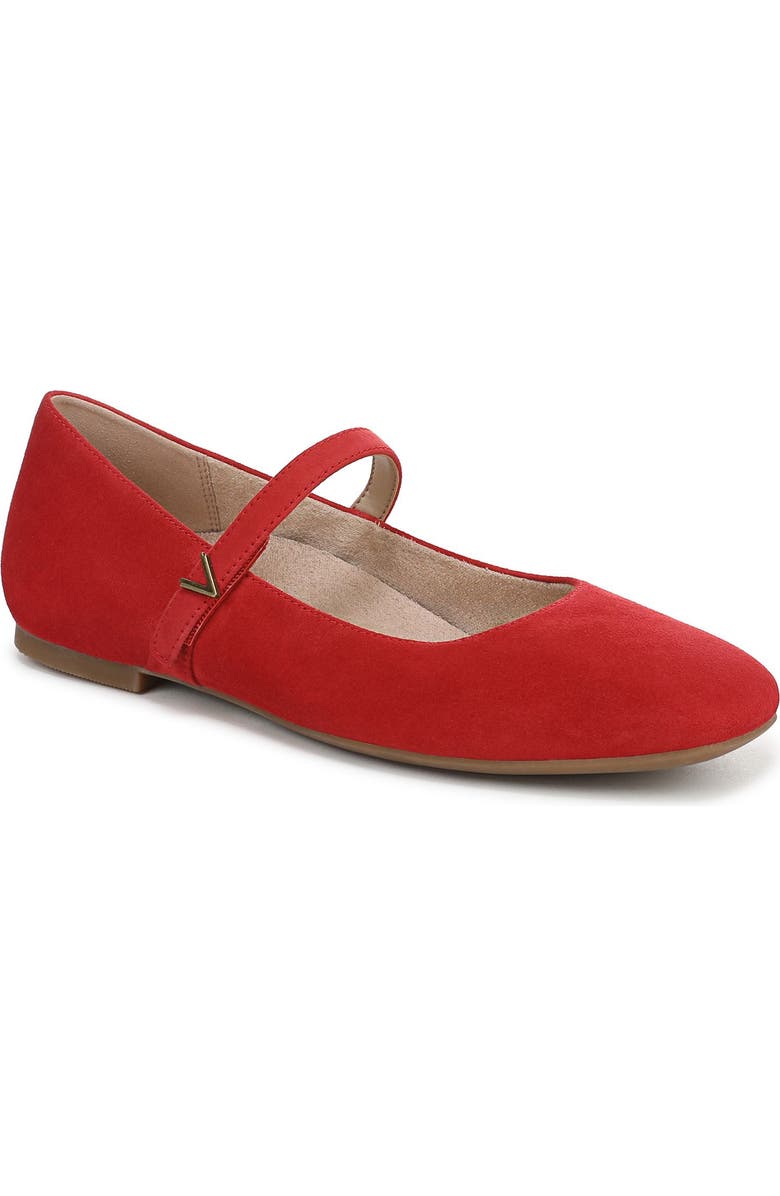 Vionic Alameda Mary Jane Flat, Main, color, Red Suede