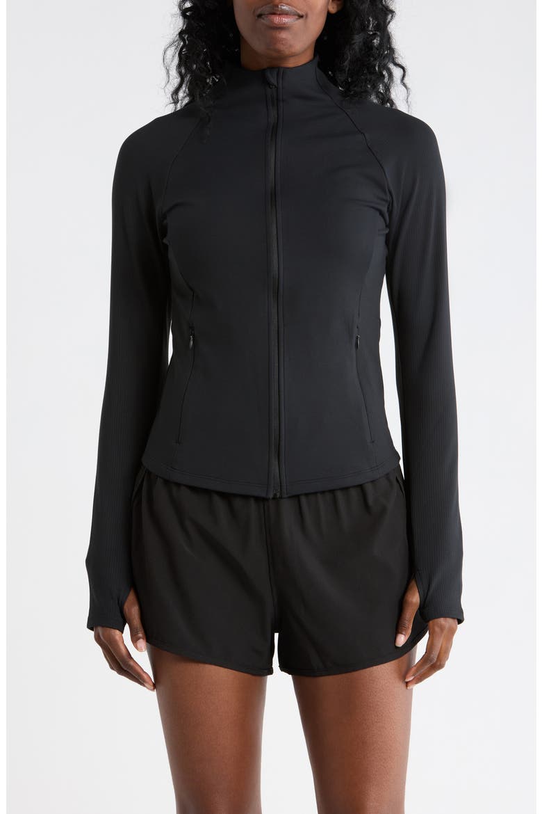Felix Ribbed Active Jacket, Main, color, BLACK