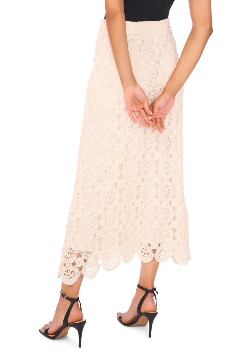 Crochet Cotton Blend Maxi Skirt, Alternate, color, NATURAL