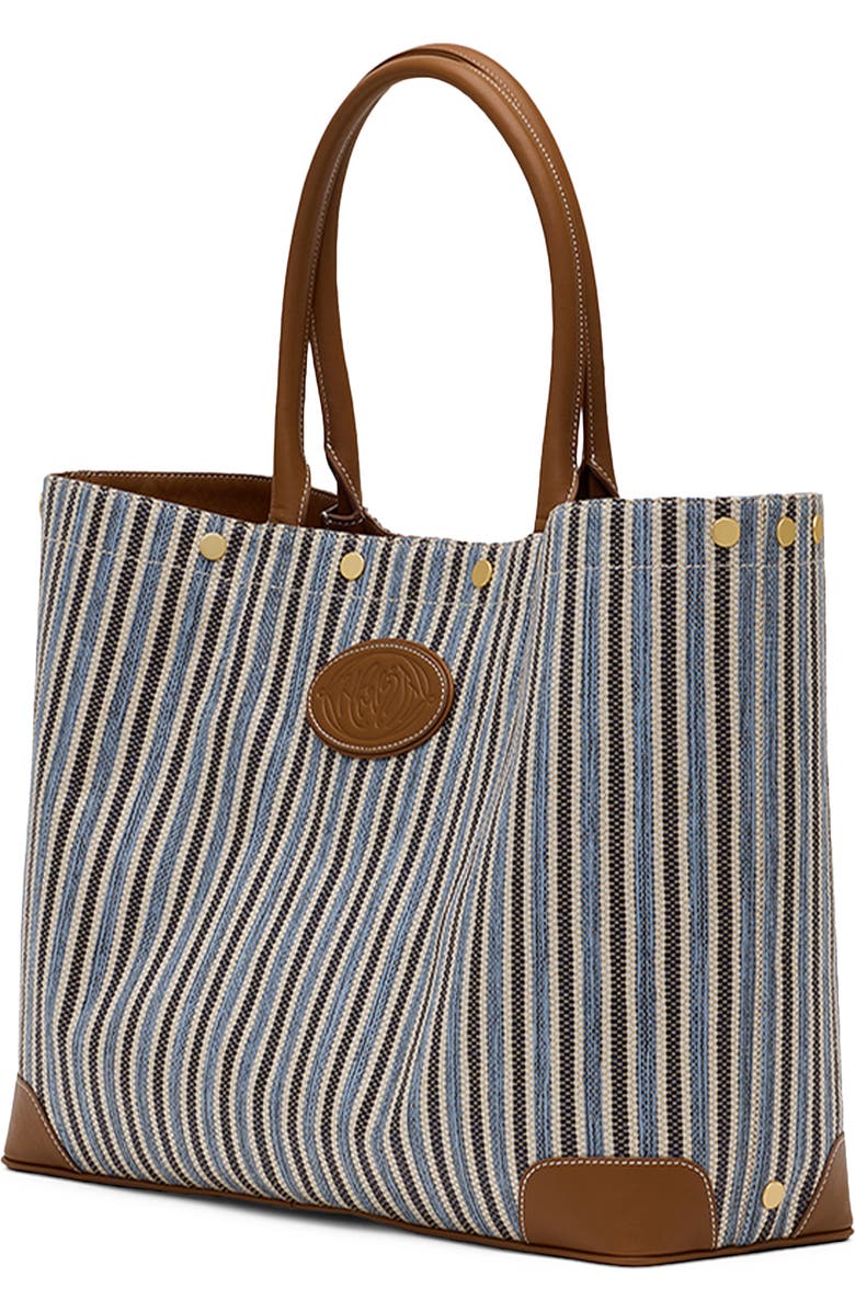 HAMMITT Olympia Woven Tote, Alternate, color, Cabana Blue/ Brushed Gold