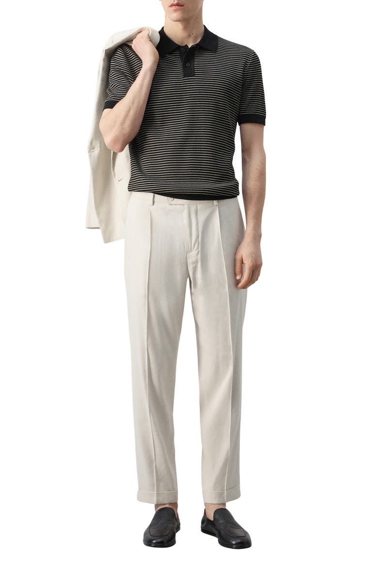 Stripe Polo, Alternate, color, BLACK
