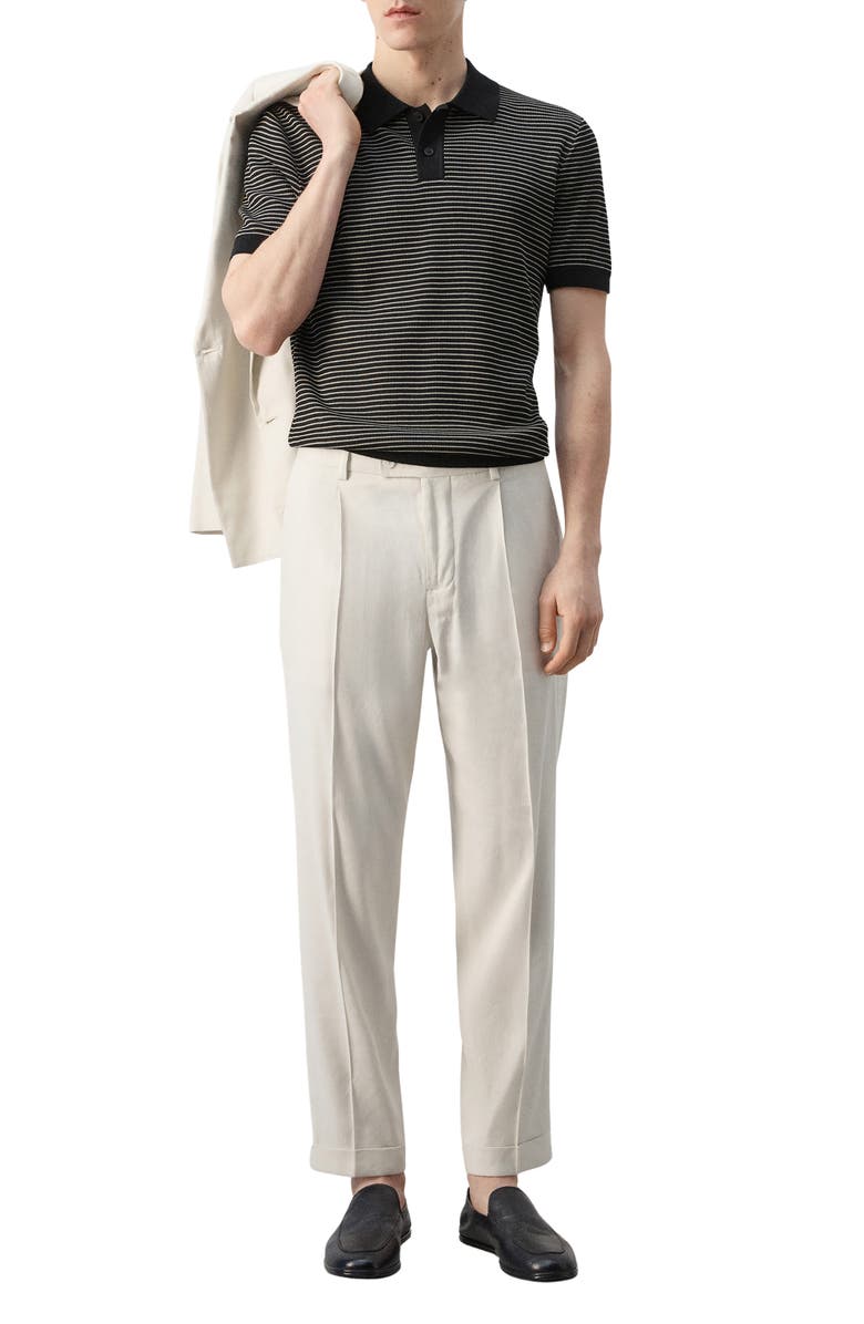 MANGO Stripe Polo, Alternate, color, Black