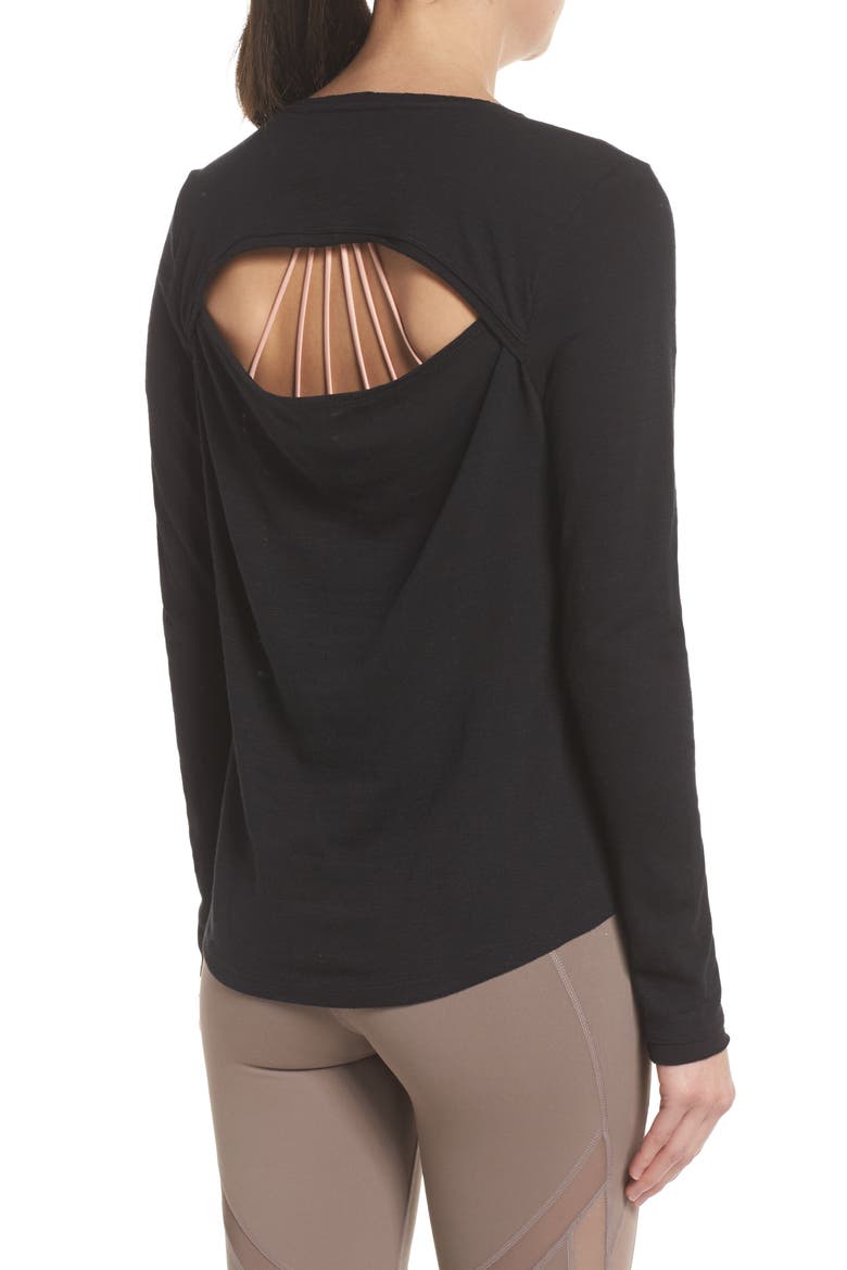 Retreat Cutout Tee, Alternate, color, BLACK
