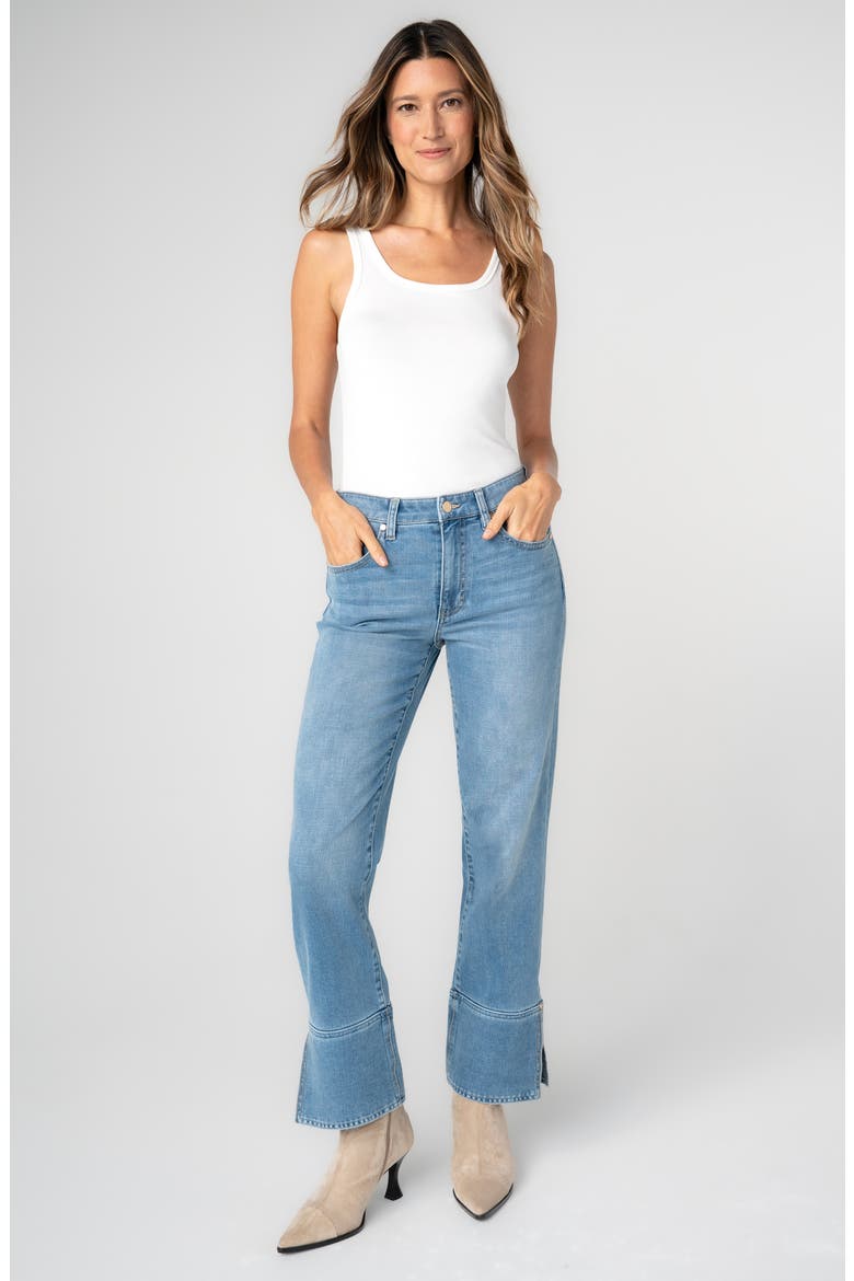 Kennedy Straight Leg Slit Cuff Jeans, Alternate, color, COWBOY SKY