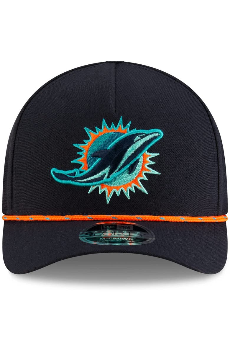 New Era Men's New Era Pitch Blue Miami Dolphins 2025 Rivalries Collection Sideline A-Frame 9FORTY Adjustable Hat, Alternate, color, Navy