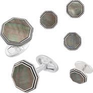 Jan Leslie Octagon Antique Sterling Cufflinks & Studs