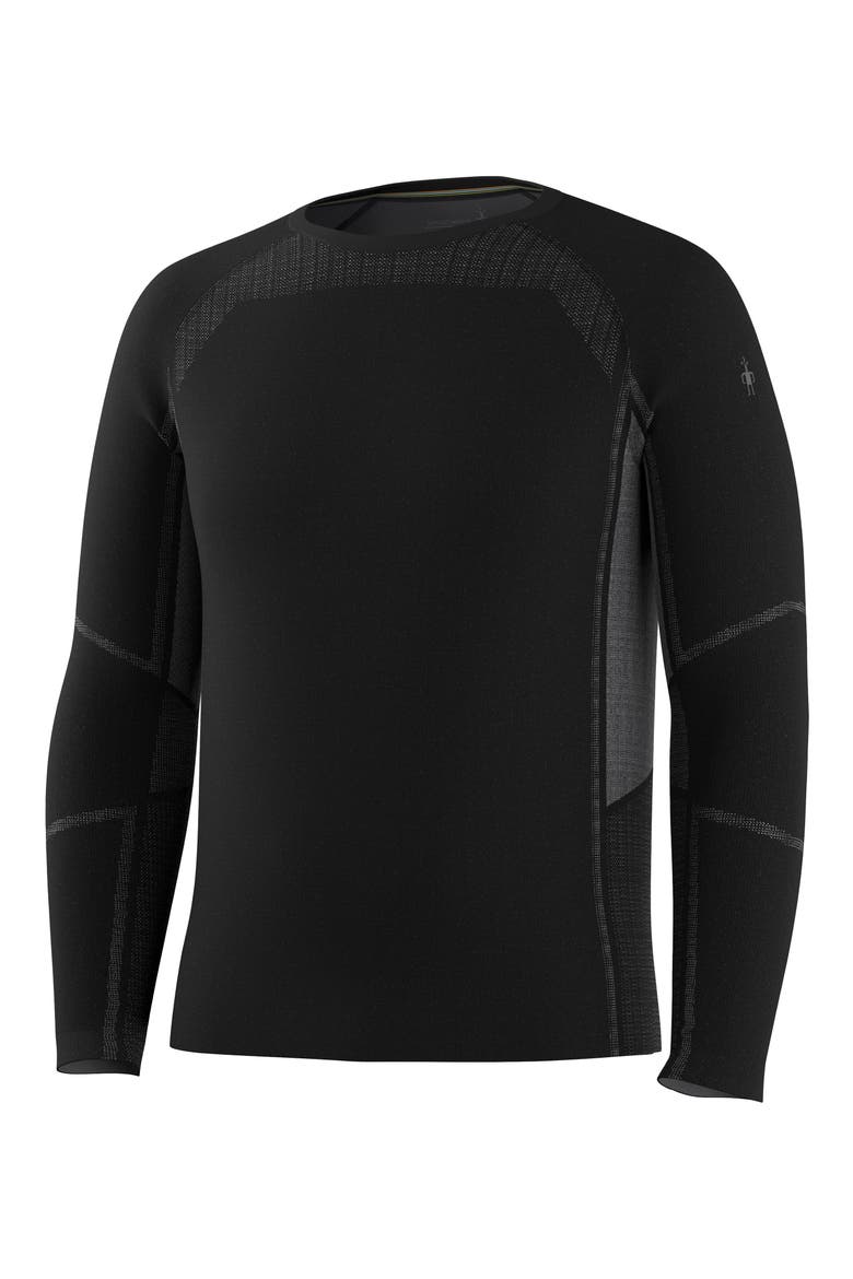 Intraknit™ All-Season Merino Base Layer Long Sleeve Crewneck T-Shirt, Alternate, color, BLACK