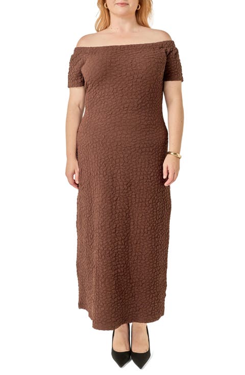 Texture Off the Shoulder Maxi Dress