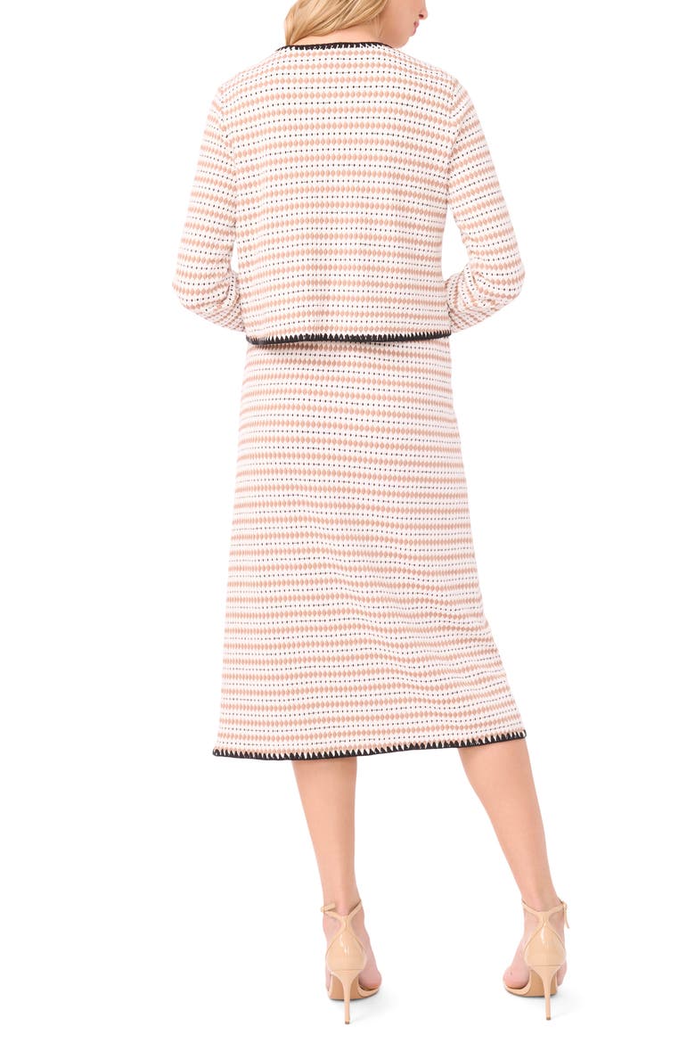 Crochet Trim Knit Midi Skirt, Alternate, color, TOFFEE