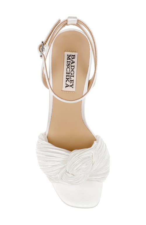 Shop Badgley Mischka Collection Dafne Ankle Strap Sandal In White Satin