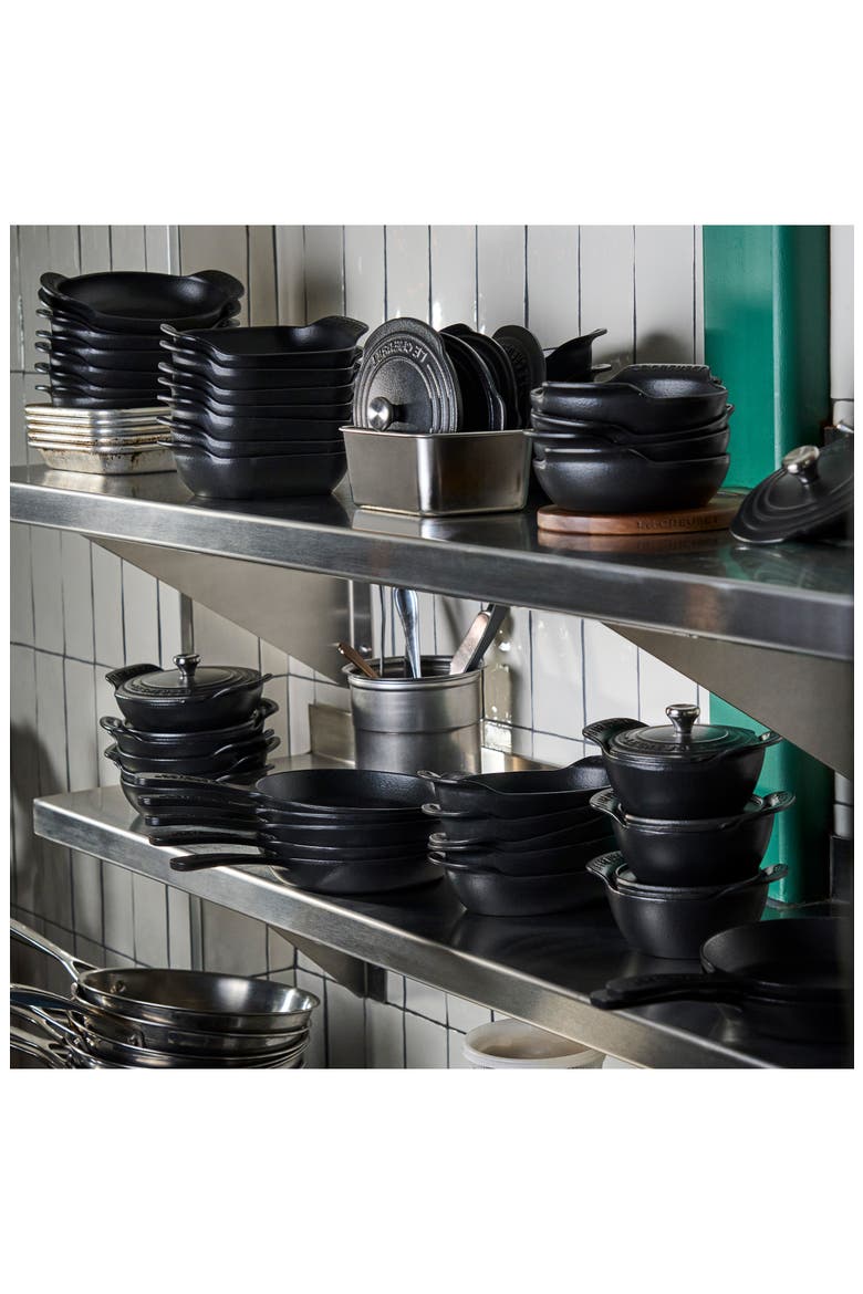 Gourmand Set of 4 1/3-Quart Enamel Cast Iron Braiser, Alternate, color, MATTE BLACK