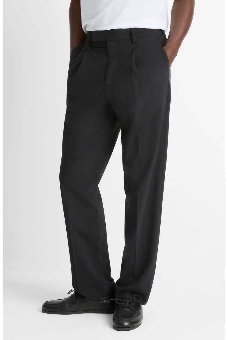Pleated Black Stretch Dress Pants, Main, color, BLACK