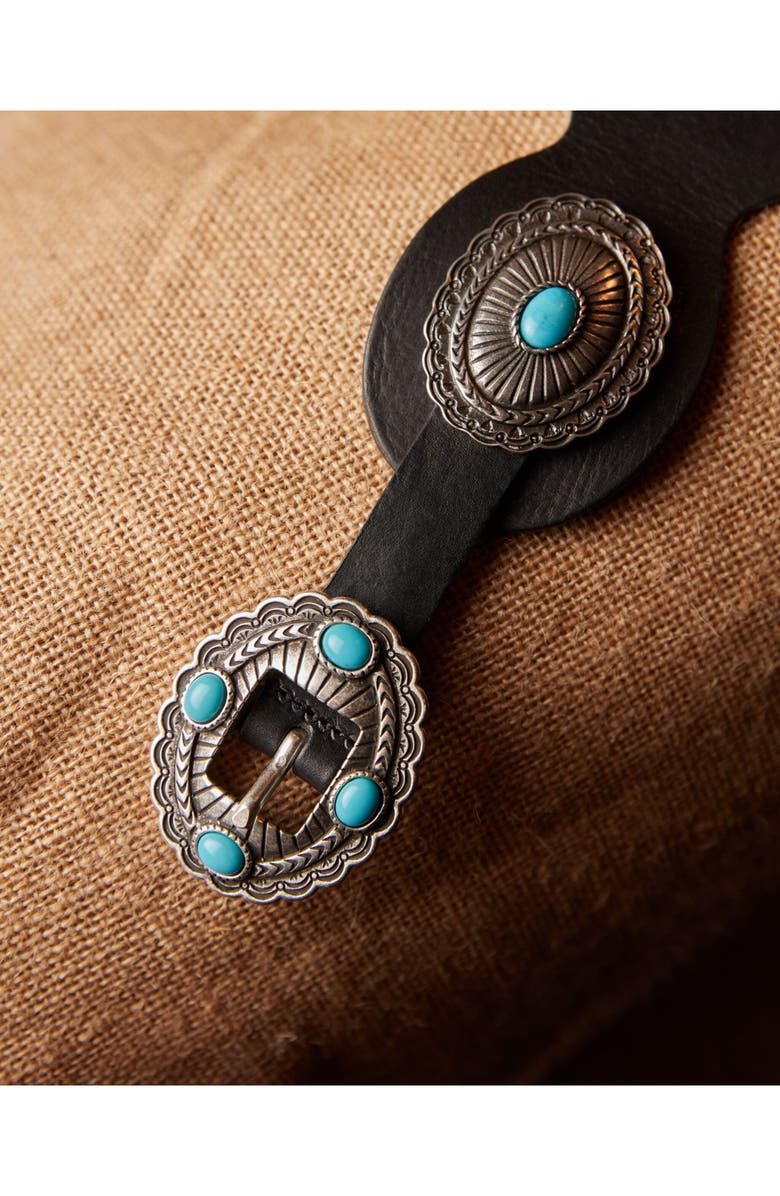 Fortela Tatum Leather Belt with Conchos, Alternate, color, Black