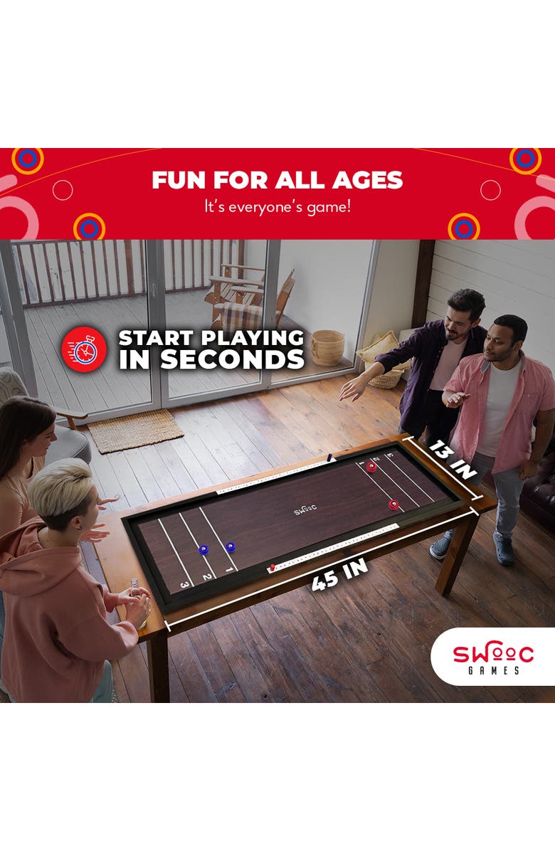 Swooc Games 2-in-1 Premium Shuffleboard and Curling Game, Alternate, color, 