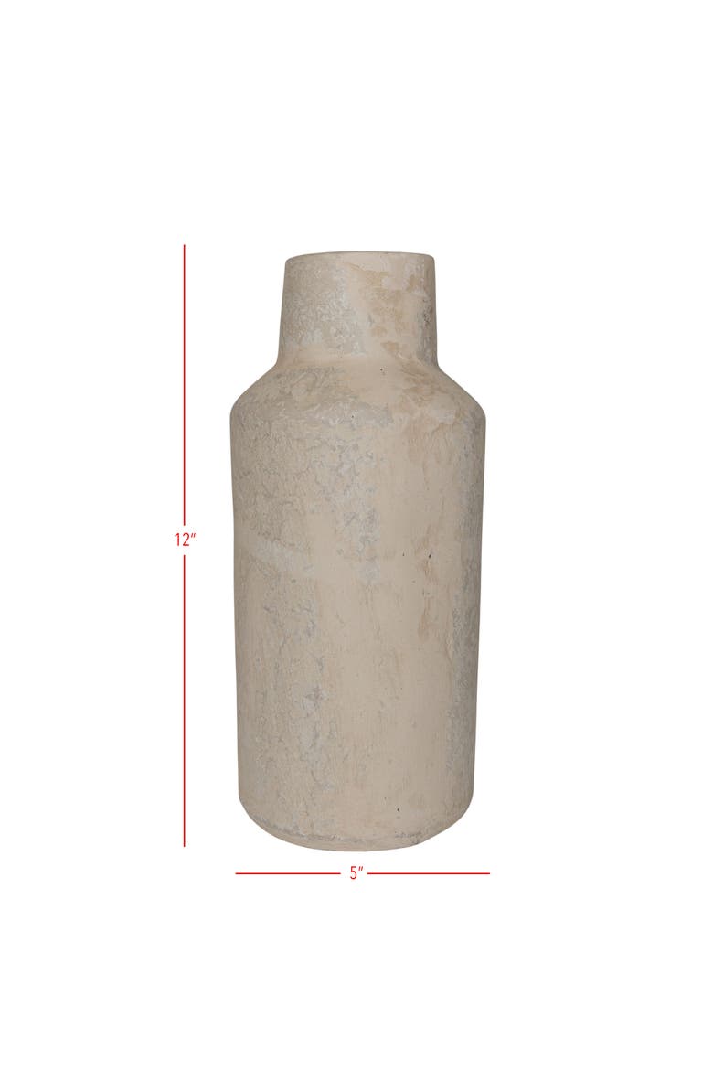 White Paper Mache Vase, Alternate, color, White